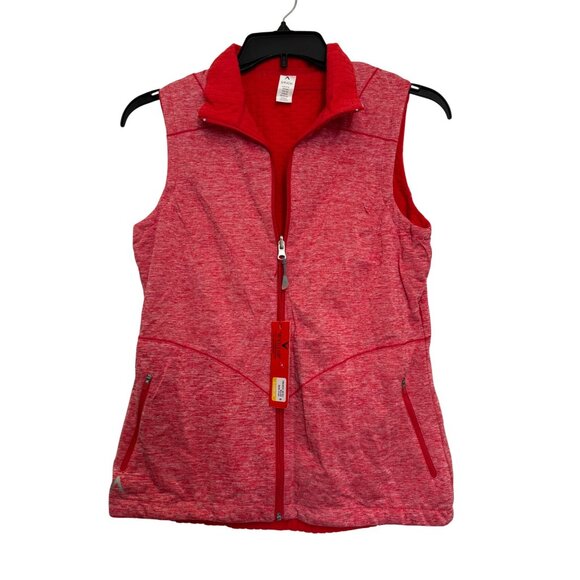 Antigua Tops - Antigua Womens Sleeveless Full Zip Vest Small Heather Red Lightweight